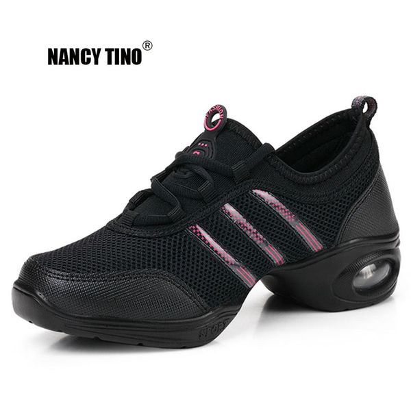 

nancy tino soft outsole breath dance shoes women sports feature dance sneakers jazz hip hop shoes woman professional