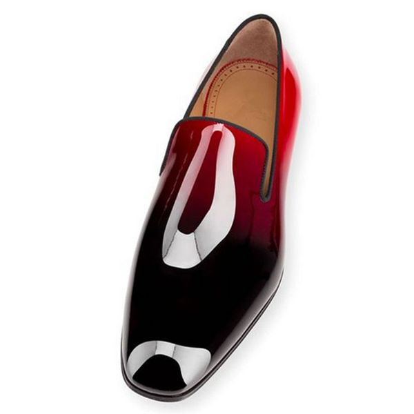 

men concise casual shoes own brand red bottoms dandelion flats black patent leather shoes