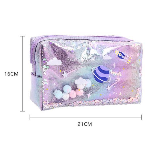 

cute cartoon transparent coin case office school travel supplies makeup bag popular
