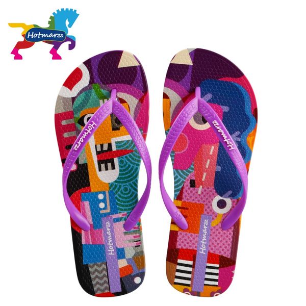 

arzz women designer cartoon graffiti print flip flops summer slippers beach sandals shoes 2018 non-slip slides, Black