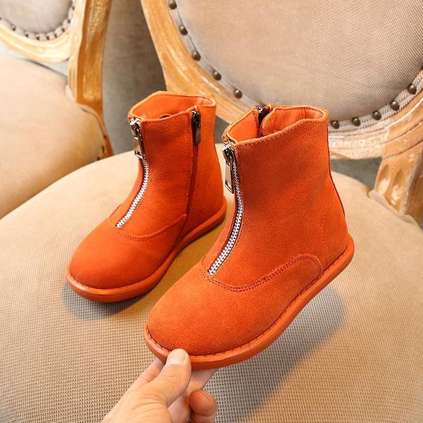 

children shoes boys faux suede ankle boots for student kids snow boots pure color girls soft warm comfortablesx345, Black;grey