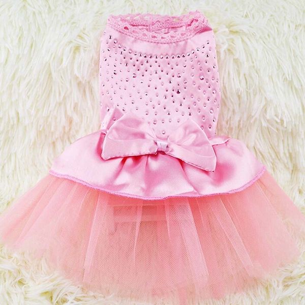 

pure color diamond dog dresses for small dogs chihuahua summer puppy dress pomeranian princess tutu shih tzu yorkshire clothes