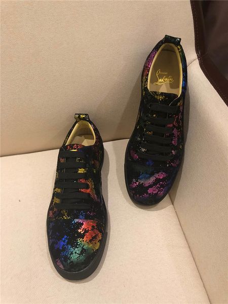 

fashion luxury red bottom shoes men's platform shoes red outsole boots non-slip wear-resistant men's and women's casual shoes, Black