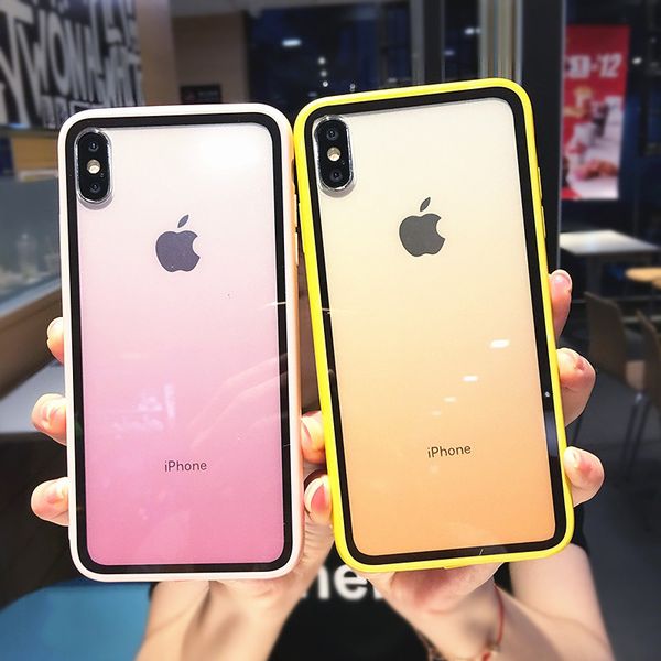 

прозрачный телефон дела градиент для iphone 11pro xs max xr x акриловая candy задняя крышка