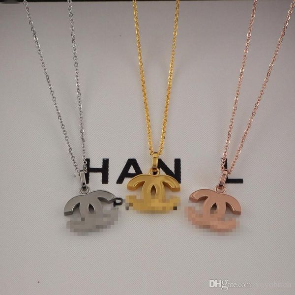 

Ожерелье Простой стиль женщин для моды партии Чувствительная титана стали ожерелье для женщин Брэнд ожерелье с логотипом