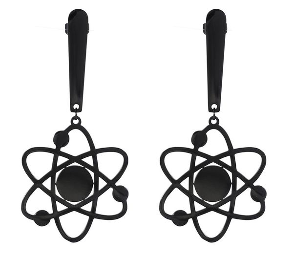 

lemegeton planet operation star earrings for women space drop dangle earring geometric silver/gold/black stainless steel earring
