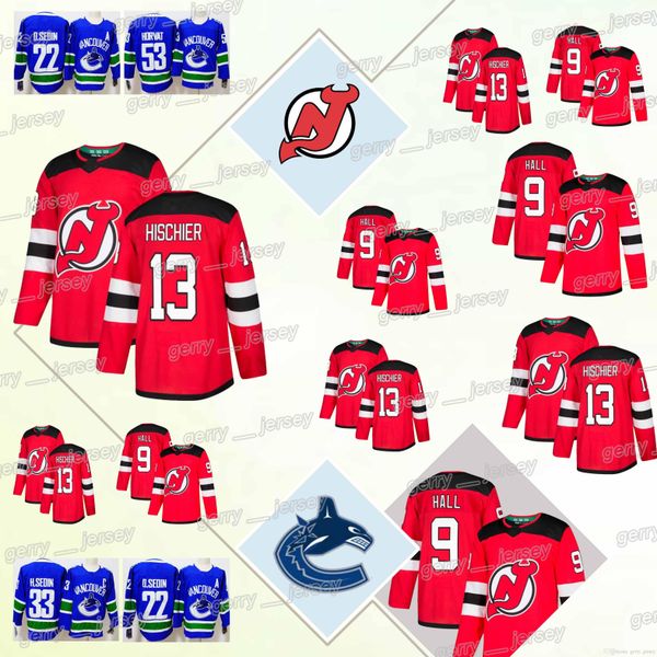 

New Jersey Devils 9 Taylor Hall 13 Nico Hischier Jersey Vancouver Canucks 53 Bo Horvat 33 Henrik Sedin Jerseys