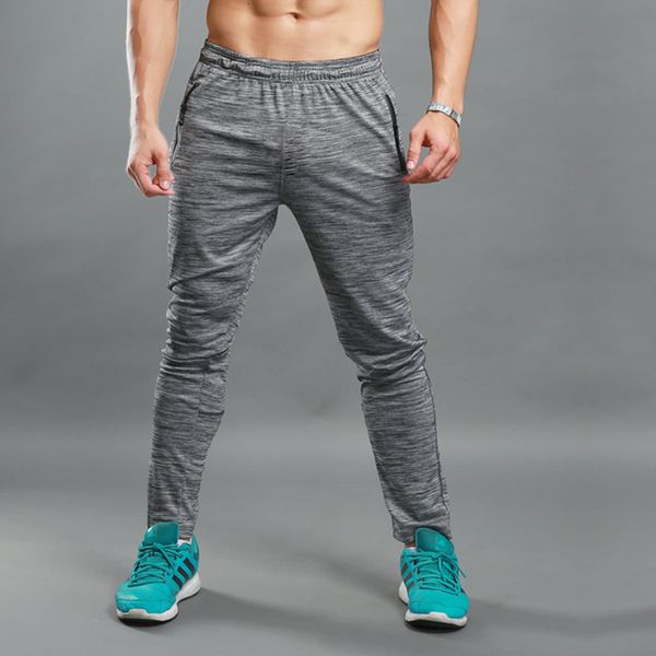 

2020 men running gym pants jogging joggers training sports sweatpants sportswear elastic fitness exercise pants zipper cycling pants, Black;green