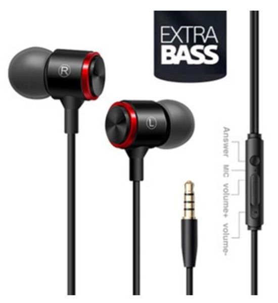 

vip mobile phone wire headset extra bass straight line pc subwoofer earphones in-ear metal sports music phone earphone with mic 1p