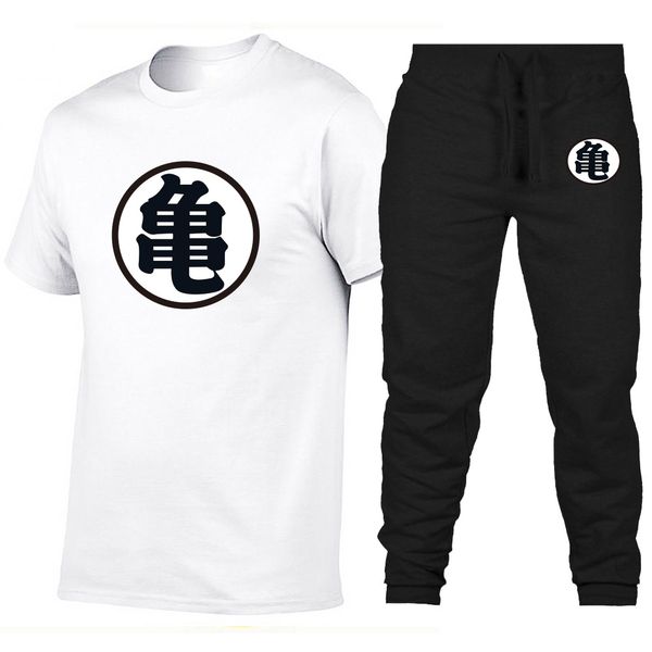 

2019 brand sports men's summer short-sleeved suit running clothes quick-drying fitness sports t-shirt trousers thin suit, Black;blue