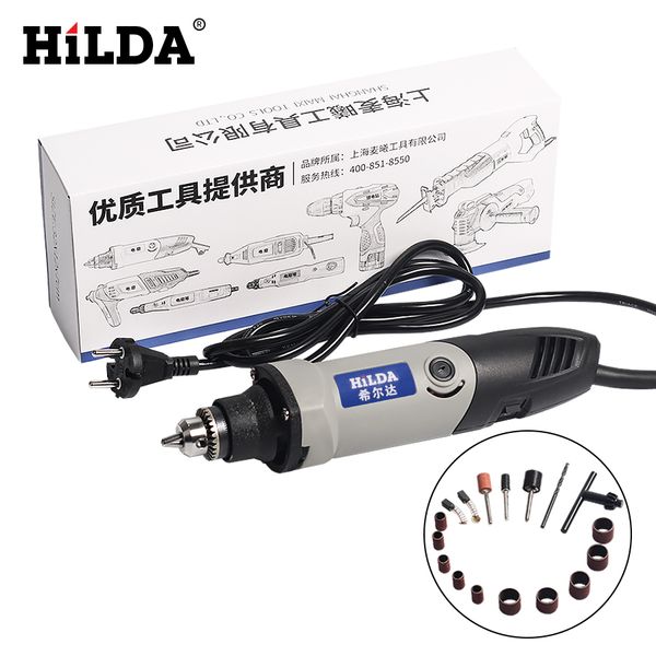 

хильда 220 в 400 вт dremel стиль в мини-электрическая дрель аксессуары шлифовальный патрон переменной скорости вращательного бурения станка