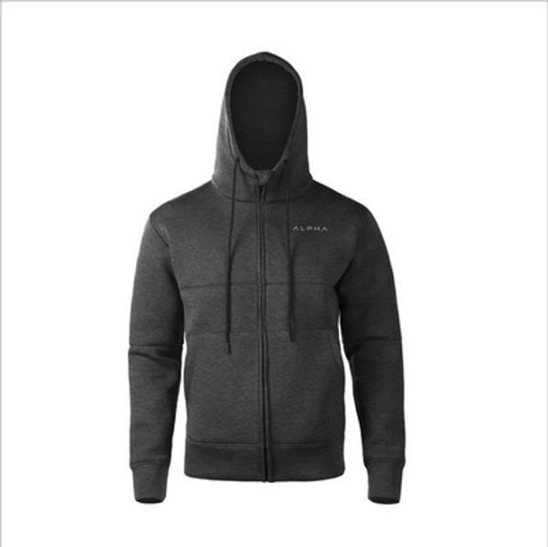 

muscle fitness brothers cardigan men long sleeve hooded zipper coat sports hoodie, Black;red