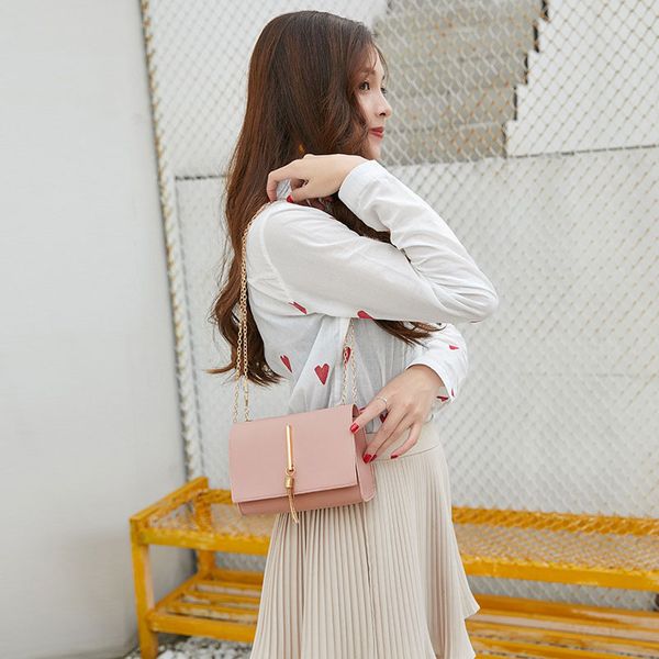 

crossbody single shoulder bag iron tassel rectangle handbag with golden chain strap for women