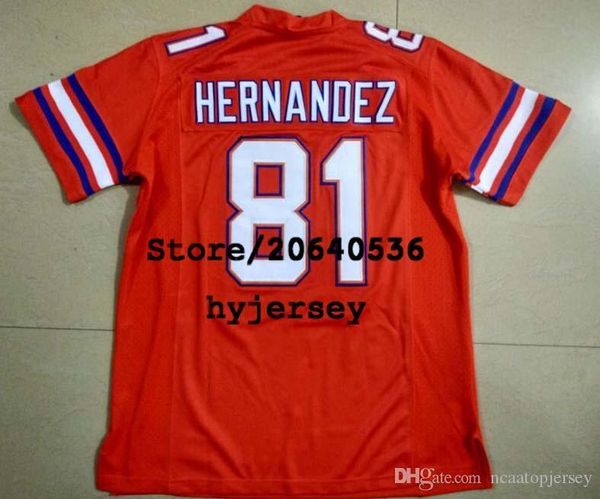 

custom men's florida gators #81 aaron hernandez college football jerseys white orange blue stitching jerseys ncaa, Black;red