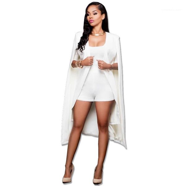 

office lady suit jacket business donna v neck cardigan coats womens designer long cape fashion solid, Black