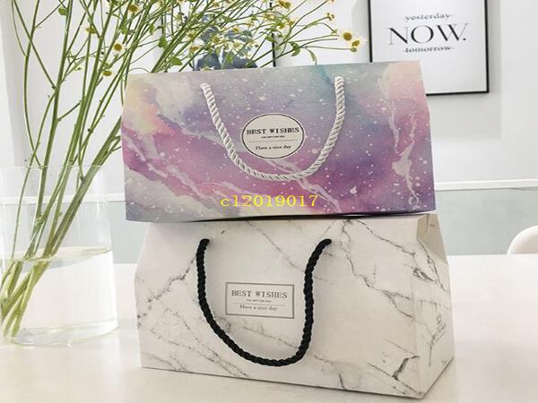 

marble design paper cake box chocolate party cookies box gift box