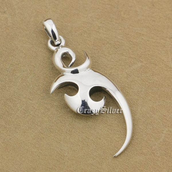 

925 sterling silver crescent mens biker rocker punk pendant 9v016 just pendant