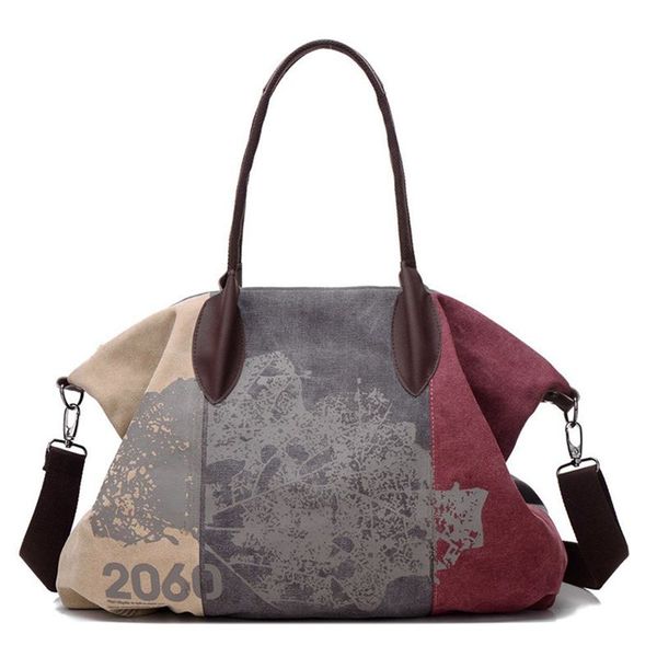 

women's handbag vintage shoulder bag canvas retro shoulder bag red