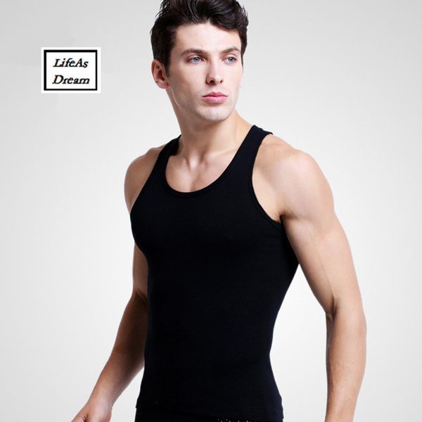 

3pcs \lot brand men ' 95 %cotton o -neck tank summer male sleeveless v -neck vest 2016 casual gilet white /gray /blac, White;black