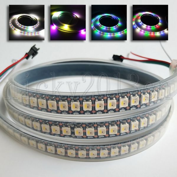 

5v sk6812 5050 rgbw rgbww cct led flexible strip light 1m 144leds 4 in 1 individual addressable magic dream color change black ip67 tube wat