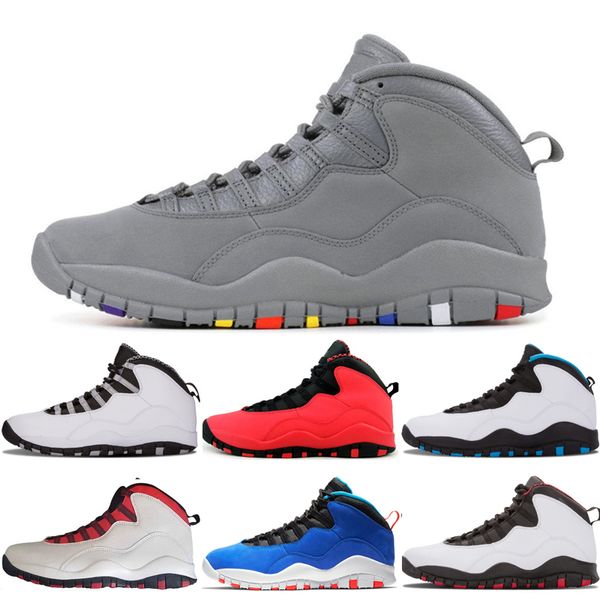 

air retro jordan 10 basketball shoes for men womem designer mens cement cool steel grey i'm back sport trainer sneaker