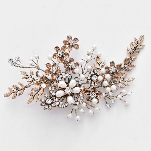 

j6121 npason bride headwear pgraphic studio pearl hairpin wedding dress accessories marry ornaments, Golden;white