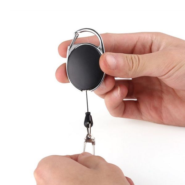 

открытый телескопический трос key edc охранной брелок tactical выдвижной цепь возврата ключ кольцо инструменты держатель для кемпинга