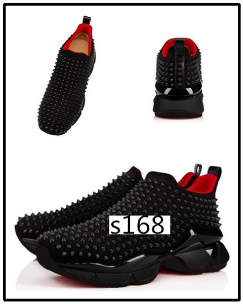 

krystal spike sock donna flat neoprene sneakers luxury mens red bottoms shoes womens rivet spiky sock junior 8, Black