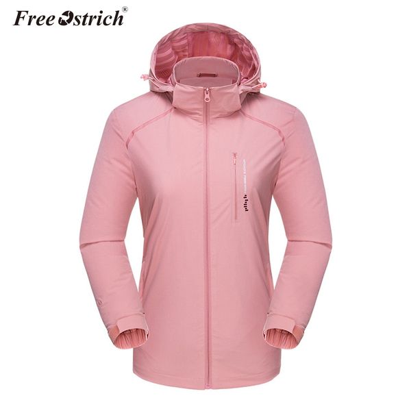 

ostrich women jackets 2019 autumn long sleeve fashion jacket thin hooded zipper pockets sport coat ladies windbreaker n30, Black;brown