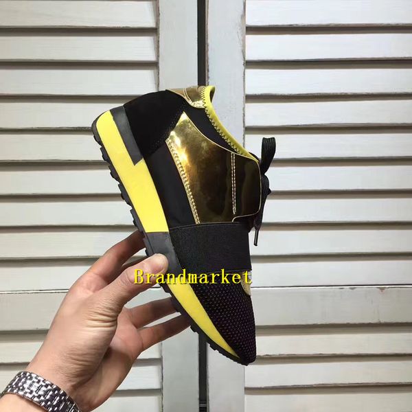 

new style designer woman shoes man casual sneaker mixed colors gold silver nude patchwork mesh trainer shoes drop shipping with box, Black
