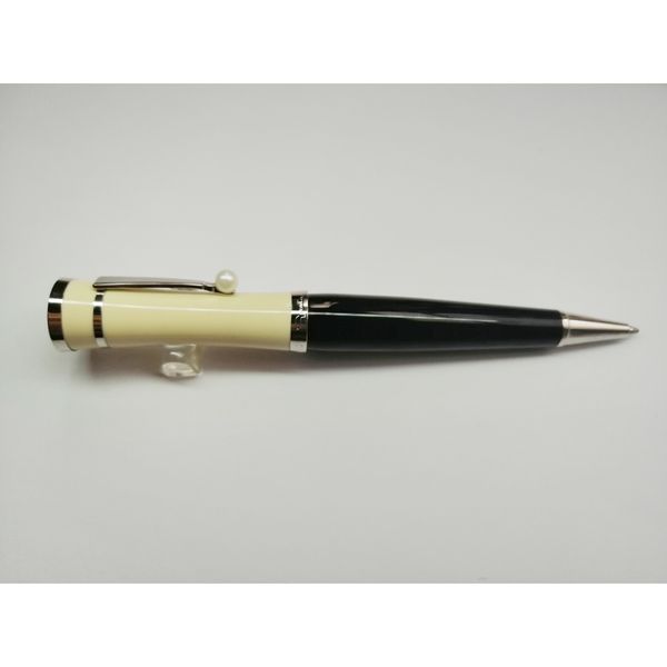 

luxury pen mb greta garbo monte black resin fountain pen / roller ball pen with pearl silver clip office school stationery, Blue;orange