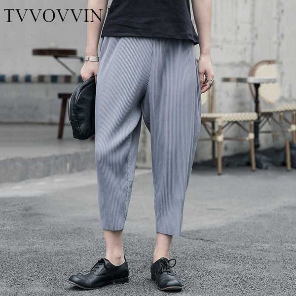 

simple high elastic waist black pleated long harem trousers new loose fit pants women fashion tide spring autumn 2020 1r612, Black;white