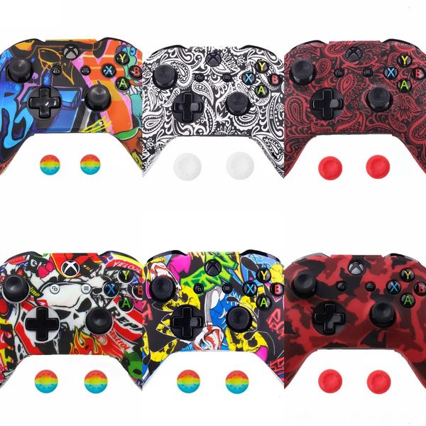 

gss0z случай крышки кожи защитный чехол для xbox один контроллер ы х защитная пленка печатание перехода воды камуфляж крышка ручки силикона