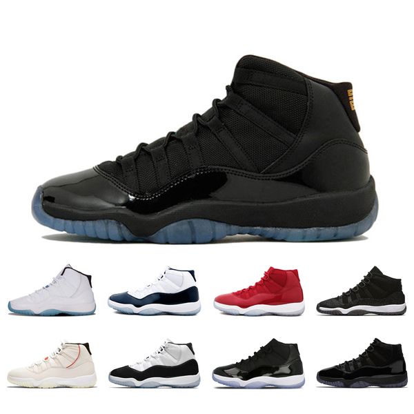 

new fashion 11s basketball shoes classic men sneakers gamma blue concord high space jams prom night 11 mens sports sneakers size 36-47