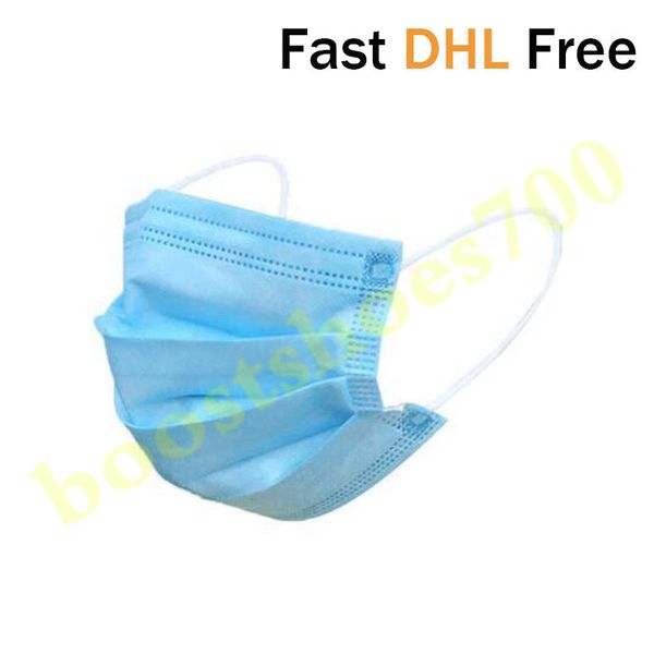 

in stock diaposable face masks 3 layers dustproof facial protective mask 50 pcs anti-dust bactertial virus dhl shipping
