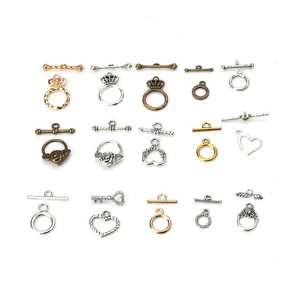 

14 style ot clasps buckle connectors fit accessory bracelet necklace for diy jewelry making findings, Silver