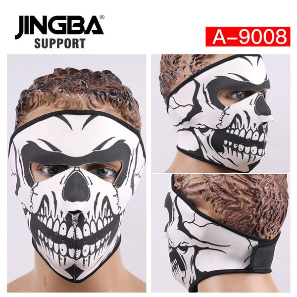 

jingba support tour de cou moto full face tactica mask facemask halloween cool mask outdoor sport ski bike dropshipping, Black