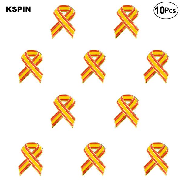 

spain bow badge lapel pin flag badge brooch pins badges 10pcs a lot, Gray