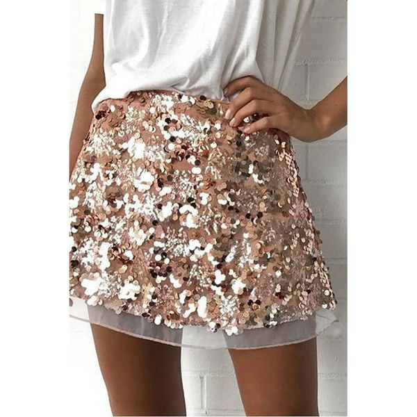 

ins приграничное sequined юбка женская новые европейские и американские дамы партии высокой талии блестящая мини-юбки продажа, Black