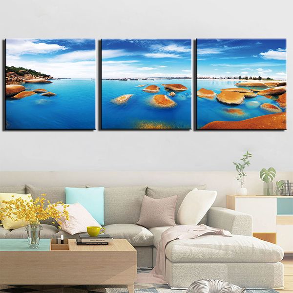 2019 Canvas Painting Wall Art Canvas Print Sea Island Scenery Picture For Living Room Home Bedroom Decoration Modern Framed Artwork From Jonemark2014