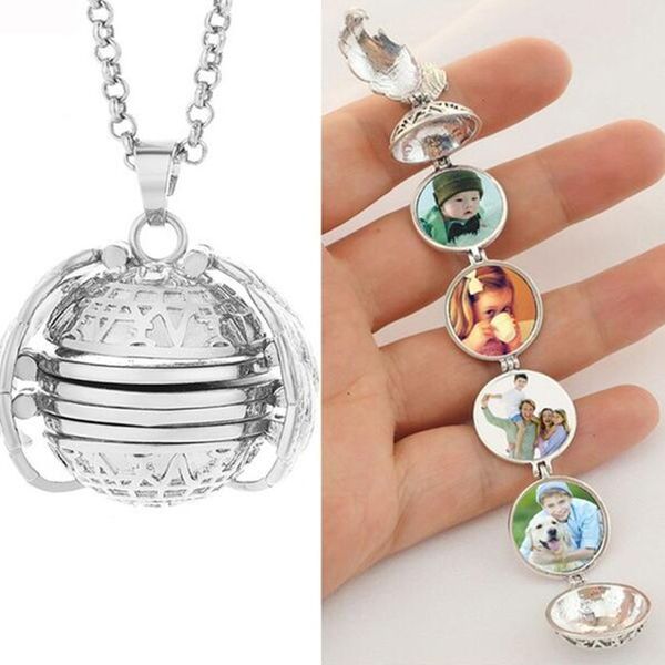 

magic expanding ps a pendant trendy land pendant memorable necklace with a medallion angel wings necklacelong harmony ball, Silver