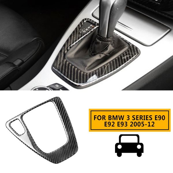 

pcmos interior accessories fit for 3 series e90 e92 e93 2005-2012 carbon fiber shift control panel gear knob cover trim new