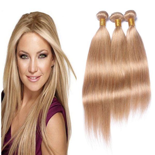 2019 Brazilian Honey Blonde Hair Extensions Bundles Silky Straight