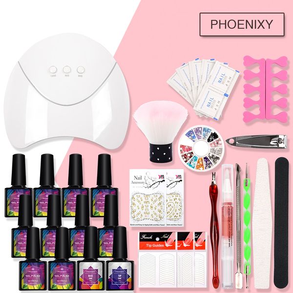 

nail set 36w ufo lamp for nail polish poly gel kit 6pcs gel polish art set tools for manicure extension kit