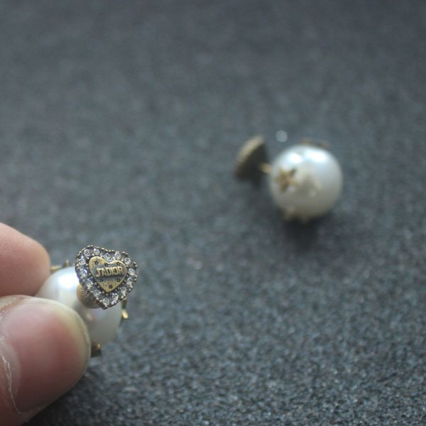 

женщины алмазный серьги pearl stud женщина агатовые серьги шпильки, Golden