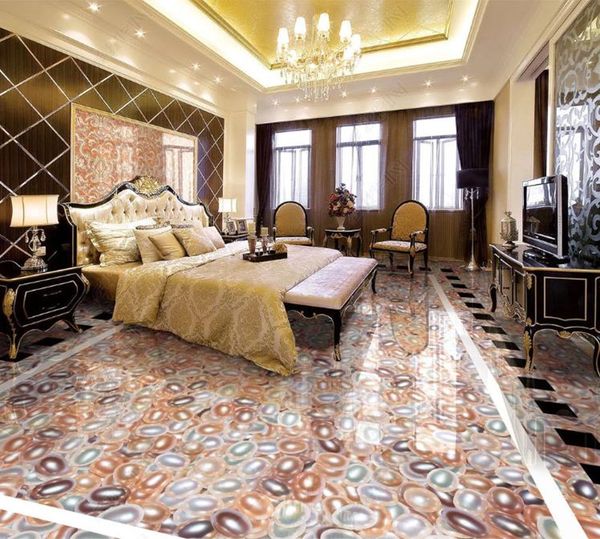 

custom 3d mural floor luxury villa multicolored pearls waterproof for bathroom bedroom living room 3d floor wall stickers