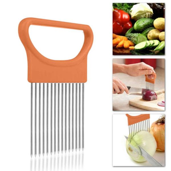 

new kitchen gadgets onion slicer tomato vegetables safe fork vegetables slicing cutting tools