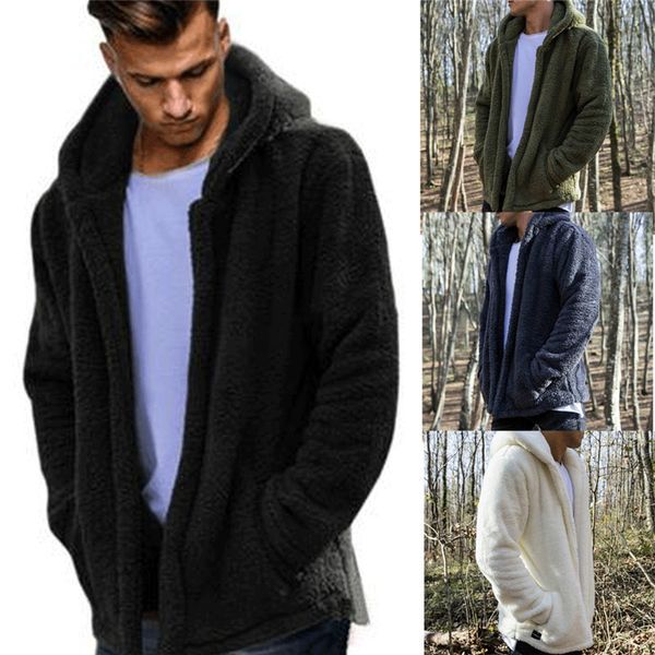 

hirigin men's winter slim casual warm hooded coat men jacket fleece outwear new snow thick suit clothes, Black