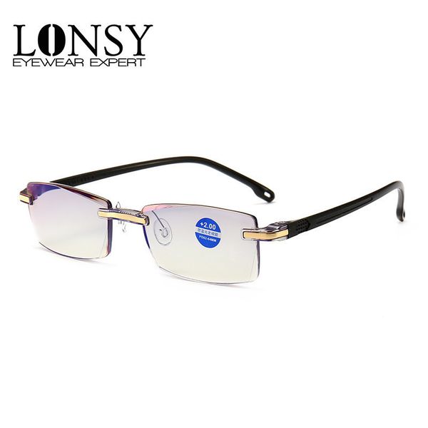 

lonsy fashion anti blue reading glasses for men women diopter metal reading glasses 1.0 1.5 2.0 2.5 3.0 3.5, White;black