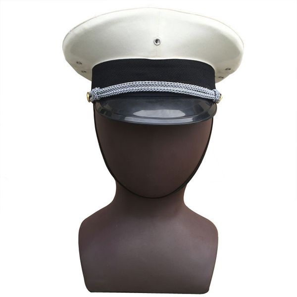 

chinese army type 87 navy large brimmed hat white cap cn/401222, Black;white